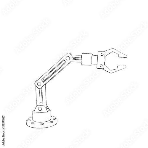 Robotic arm. Isolated on wh...