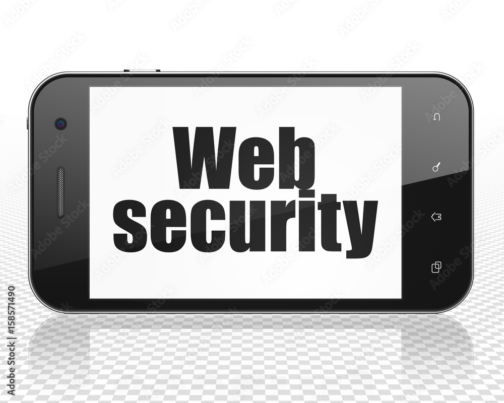 Security concept: Smartphone with Web Security on display Security concept: Smartphone with Web Security on display