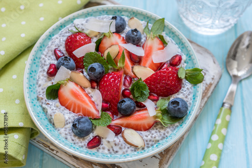 Obraz na plátně Keto ketogenic, paleo low carb diet not oatmeal breakfast porridge