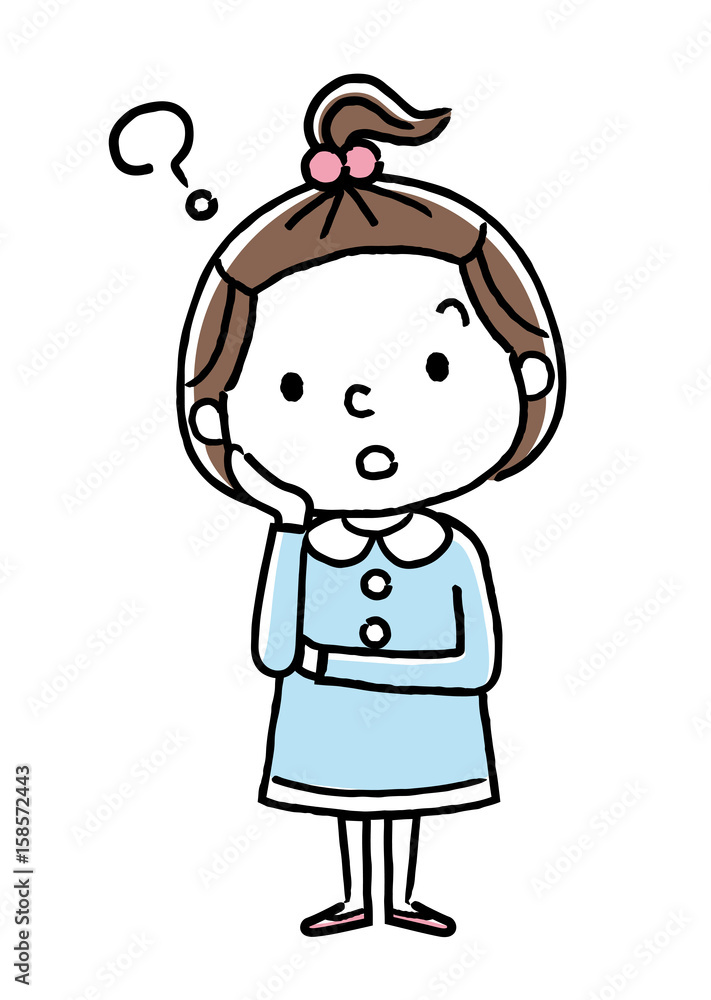 女の子:疑問、わからない 女の子:疑問、わからない