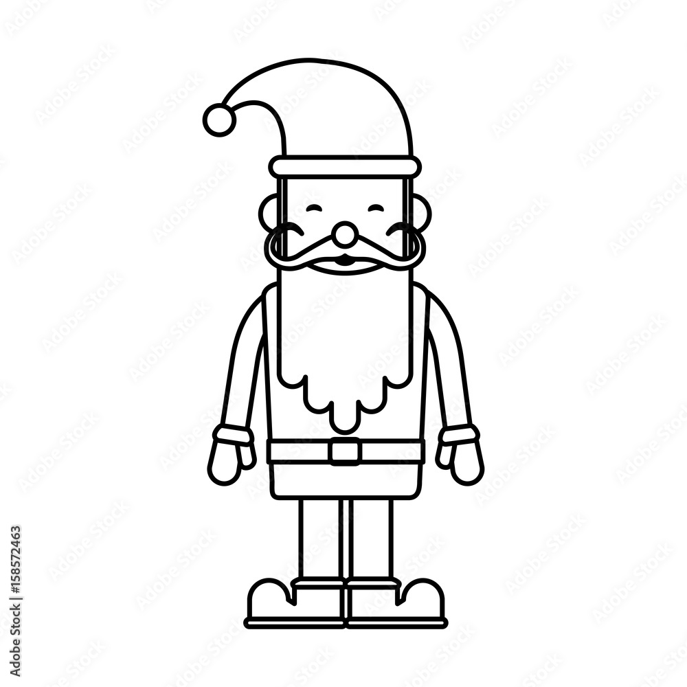 santa claus christmas related icon image vector illustration design  black line