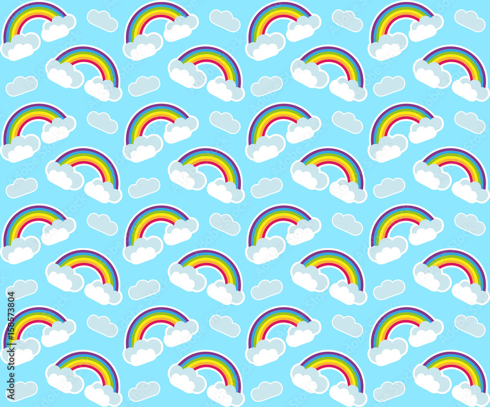 Rainbow seamless pattern. Colorful children's endless background, repeating texture. Vector illustration Rainbow seamless pattern. Colorful children's endless background, repeating texture. Vector illustration