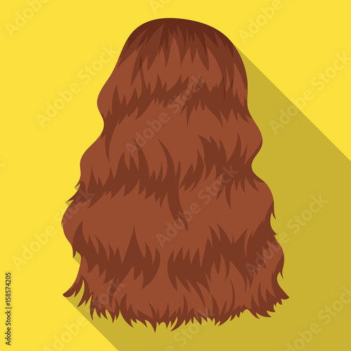 Red long back.Back hairstyle single icon in flat style vector symbol stock illustration web. photo