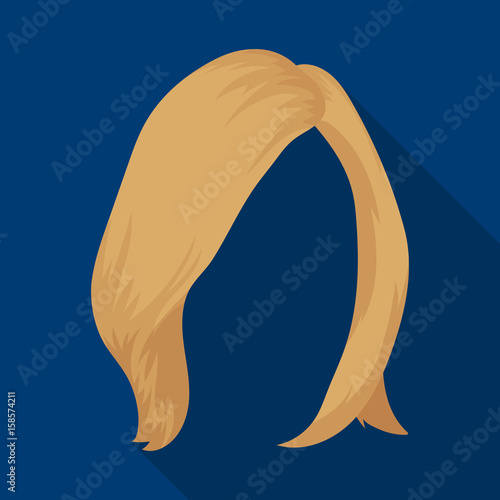 shortWhite .Back hairstyle single icon in flat style vector symbol stock illustration web. photo