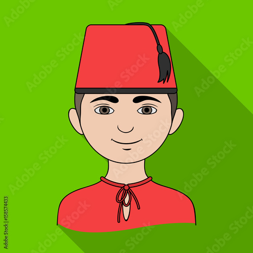 Turk..Human race single icon in flat style vector symbol stock illustration web.