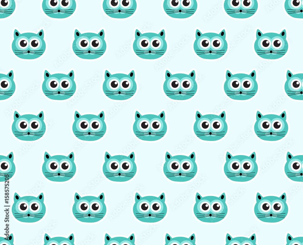 Cat seamless pattern. Fashionable modern endless background, repeating texture. Vector illustration Cat seamless pattern. Fashionable modern endless background, repeating texture. Vector illustration