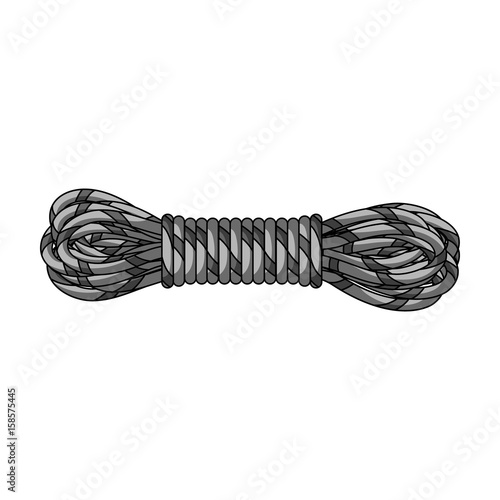 Hank of climbing rope.Mountaineering single icon in monochrome style vector symbol stock illustration web.