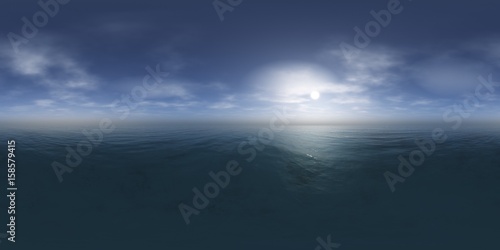 HDRI, environment map, Round panorama, spherical panorama, equidistant projection, sea sunset   © ustas