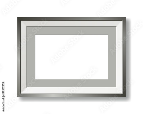 metallic vector picture frame with passe-partout