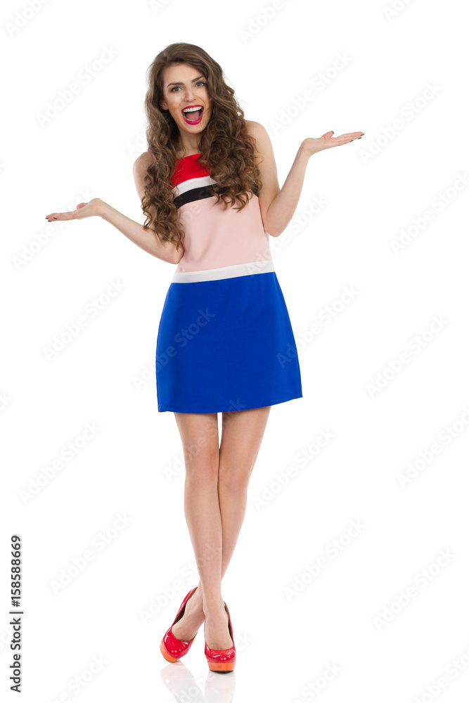 Shouting Fashon Model With Arms Outstretched Shouting Fashon Model With Arms Outstretched