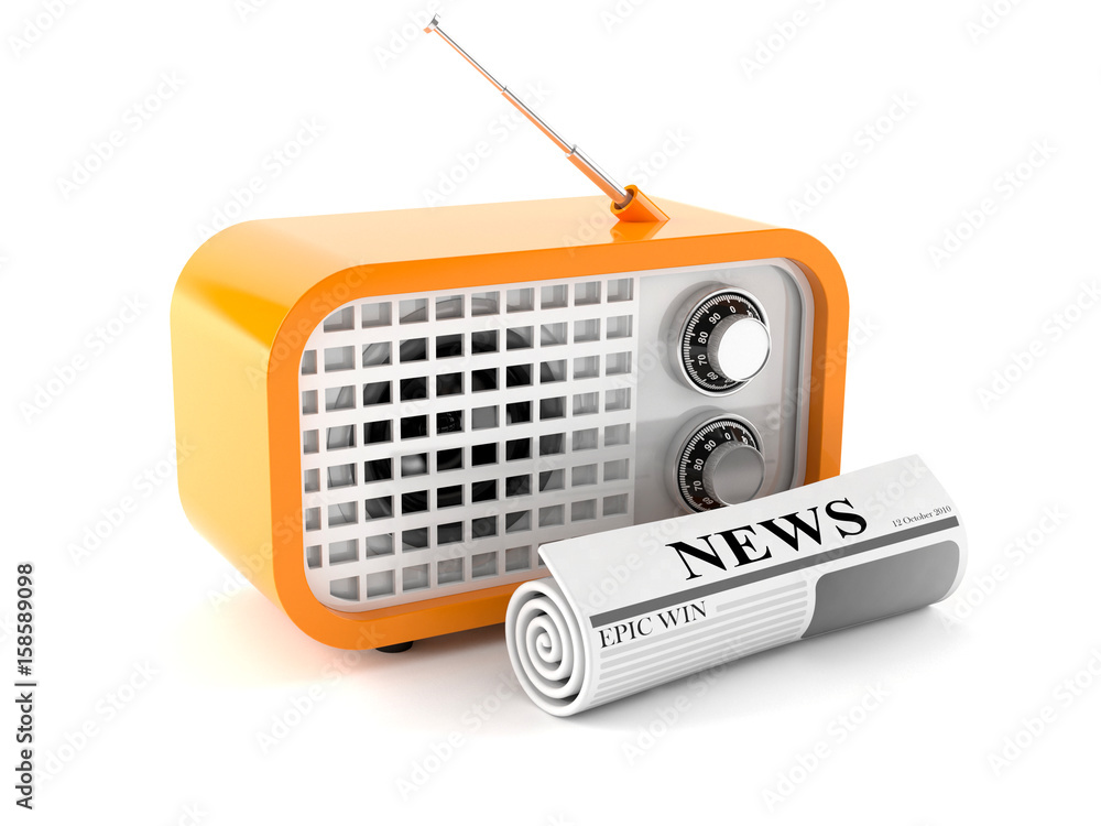 Fototapeta premium Radio with newspaper