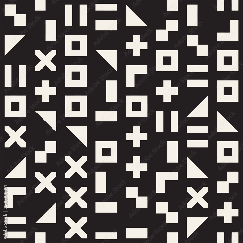 Vector random shapes seamless pattern. Modern stylish irregular texture. Repeating tiles with geometric minimalistic elements. Vector random shapes seamless pattern. Modern stylish irregular texture. Repeating tiles with geometric minimalistic elements.