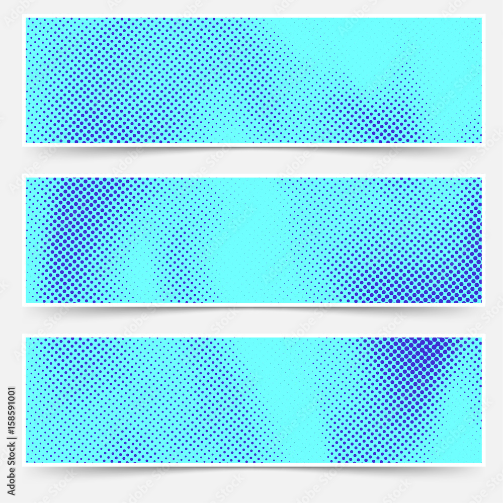 Blue color distressed dotted overlay card collection templates. Three minimalistic vintage style blue grain halftone particle background layout Blue color distressed dotted overlay card collection templates. Three minimalistic vintage style blue grain halftone particle background layout