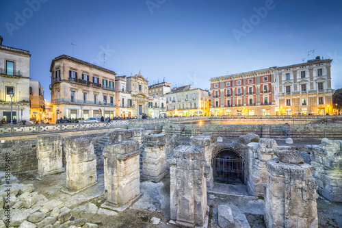 Ancient amphitheater in Lecce, Italy photo