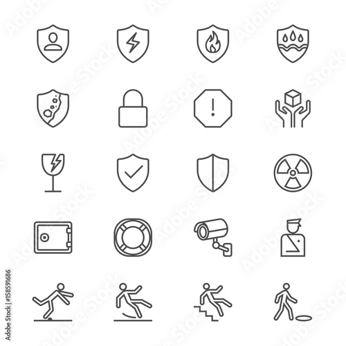 Safety thin icons