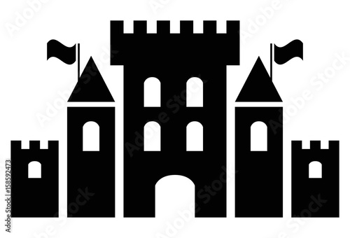 fantasy castle black icon vector