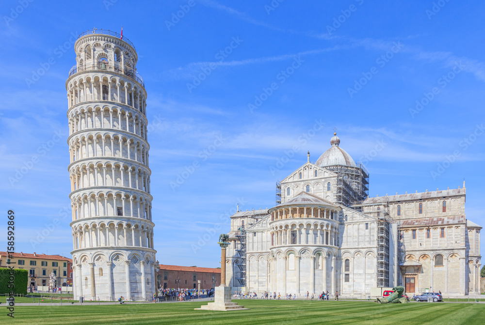 Pisa, Campo dei Miracoli - Cathedral, and leaning Tower