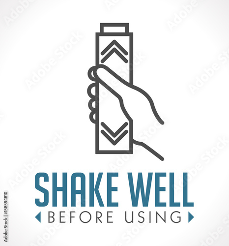 Shake well before using icon
