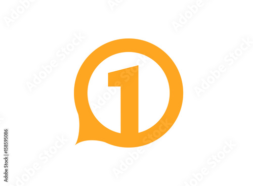 Number 1 logo. Vector logotype design
