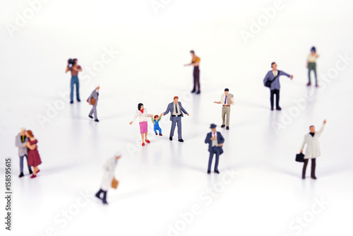 Crowd of people in miniature people