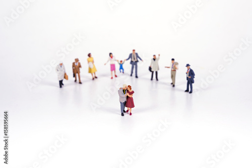 Crowd of people in miniature people