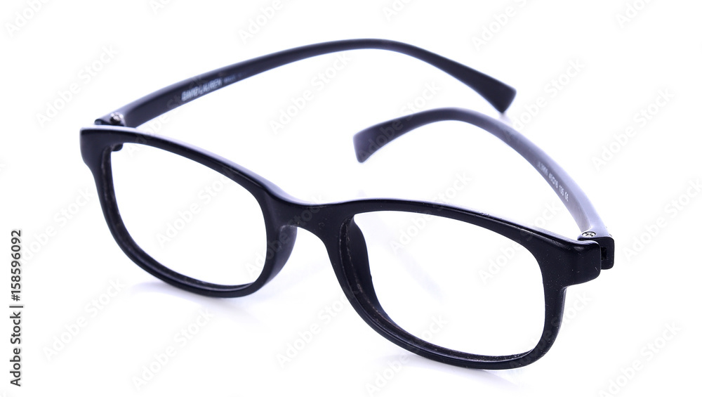 black frame glasses isolated on white background black frame glasses isolated on white background