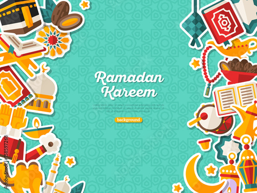 Ramadan Kareem Banner With Vertical Borders