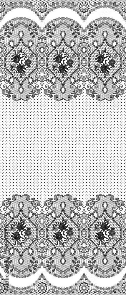 Double sided lace border textile pattern