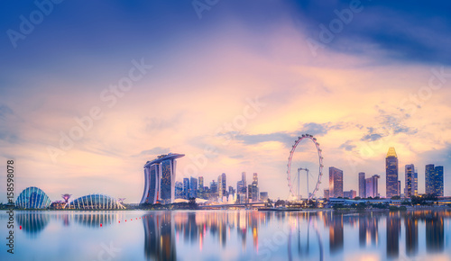 Canvas Print Singapore skyline background