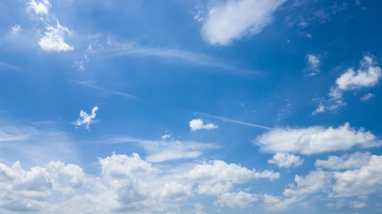 Piękne letnie błękitne niebo z chmurami