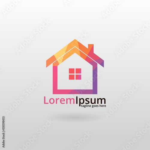 House logo. polygonal house logotype 