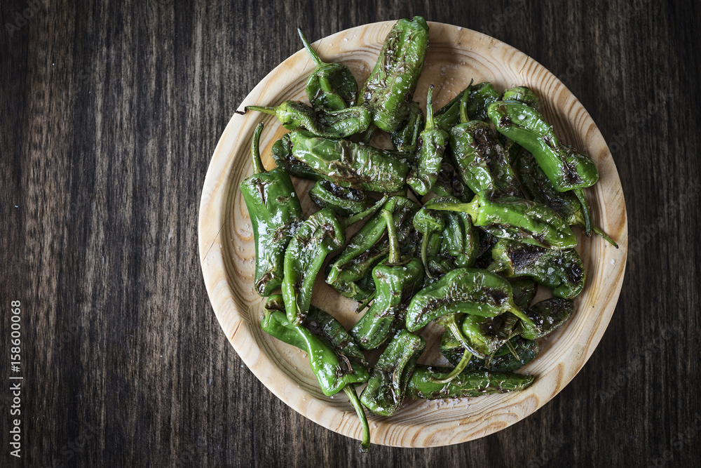 pimientos padron grilled green peppers spanish tapas snack pimientos padron grilled green peppers spanish tapas snack