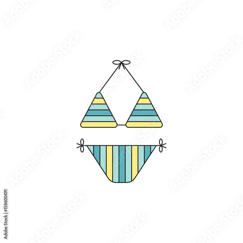 Swimming suit line icon