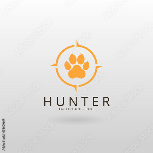 Hunter logo. Paw logotype