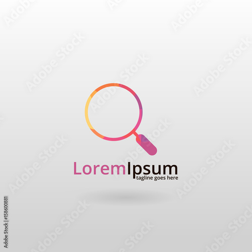 Lupe logo. Multicolored lupe logotype 