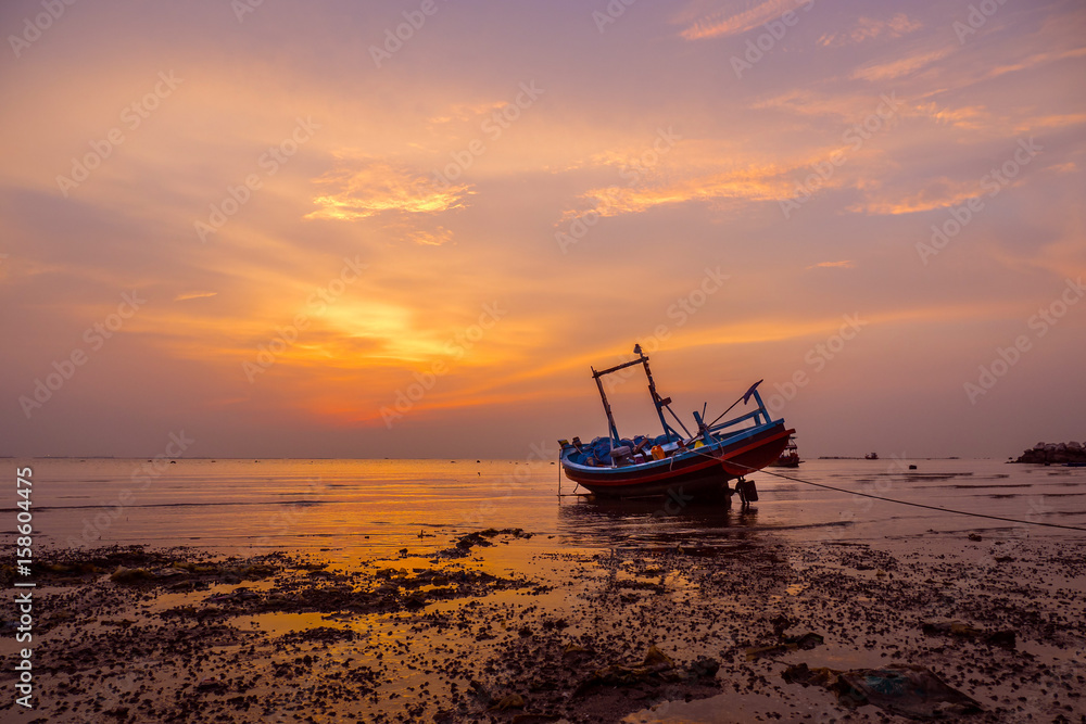 Boat at sunset