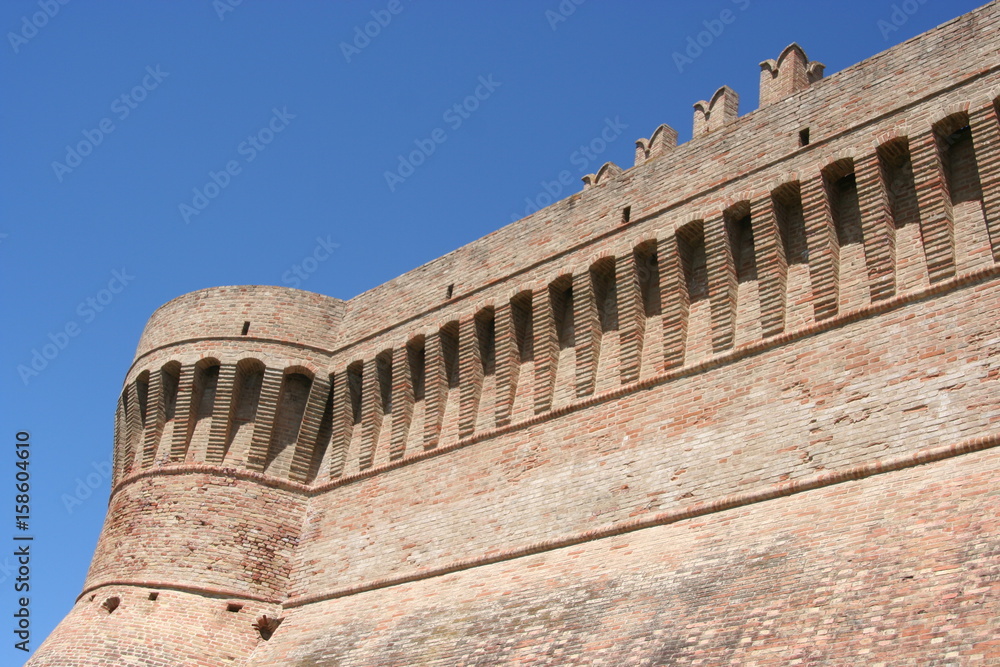 tower and walls of Urbisaglia, Marche, Italy