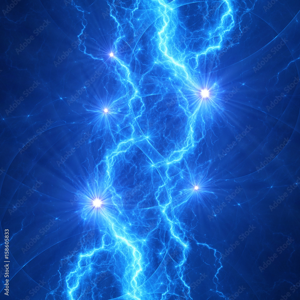 Blue plasma element, abstract lightning