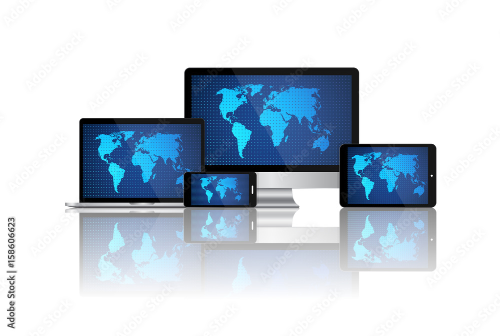 Set of modern digital devices Set of modern digital devices