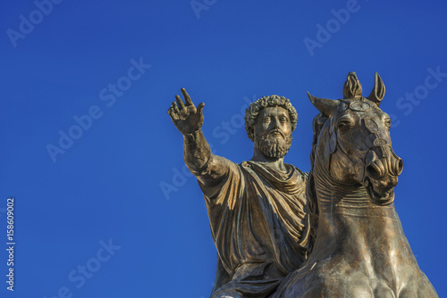 Photography Marcus Aurelius emperor of Rome statue with copy space