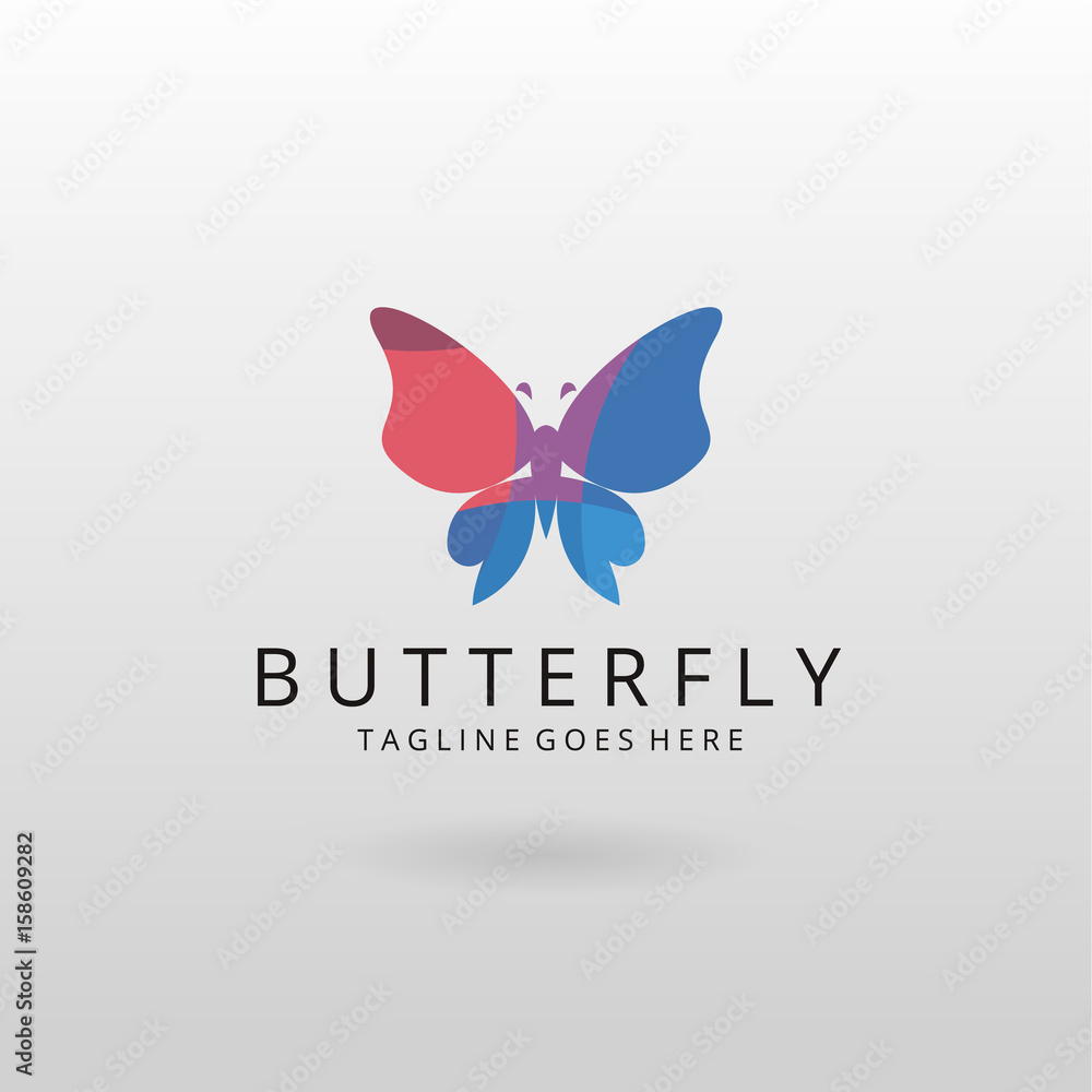 Fototapeta premium Butterfly logo. Multicolored butterfly logotype 