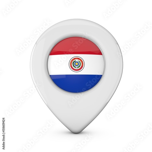 Free Download Paraguay flag location marker icon. 3D Rendering - GFXLoad