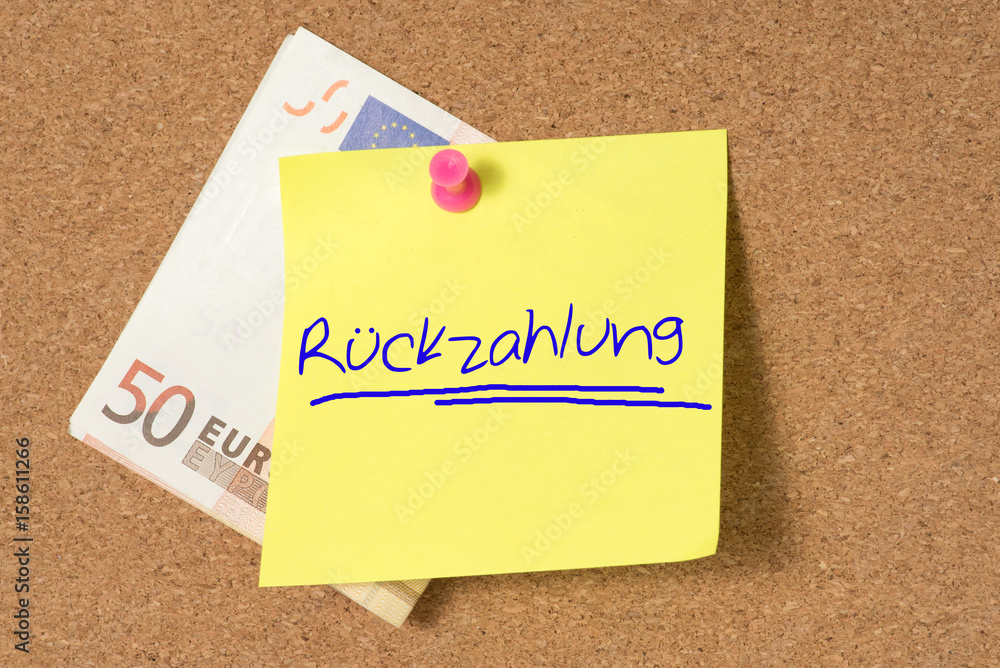 Euro Geldschein und die Rückzahlung StockFoto Adobe Stock