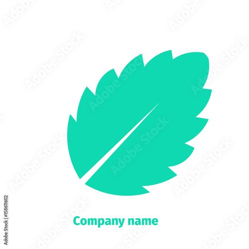 Mint. Logo for company. Isolated mint leaves on white background