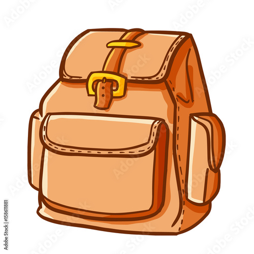 Funny and cool leather elegant back pack for men - vector.