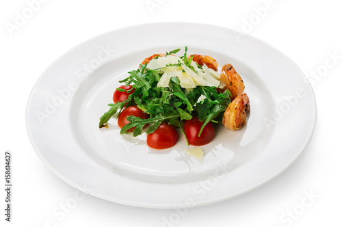 Restaurant healthy food - fresh salad with salmon