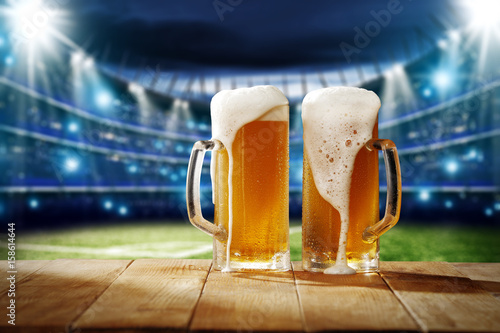 Canvas Print cold beer and sport time
