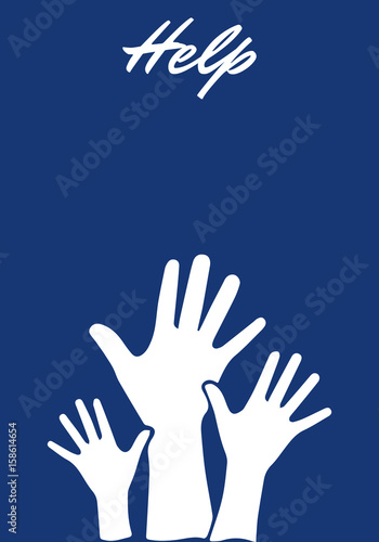 Help poster. Social problem