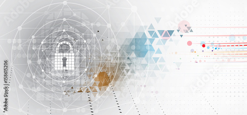 Cyber security and information or network protection. Future technology web services for business and internet project