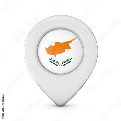 Cyprus flag location marker icon. 3D Rendering
